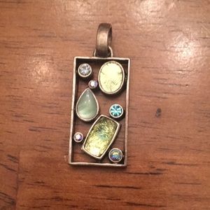 Pewter and gemstone pendant